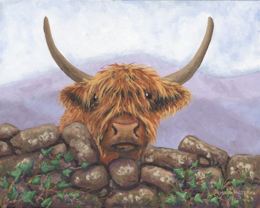 Highland Cow Oil Painting Highland Cow Oil Painting