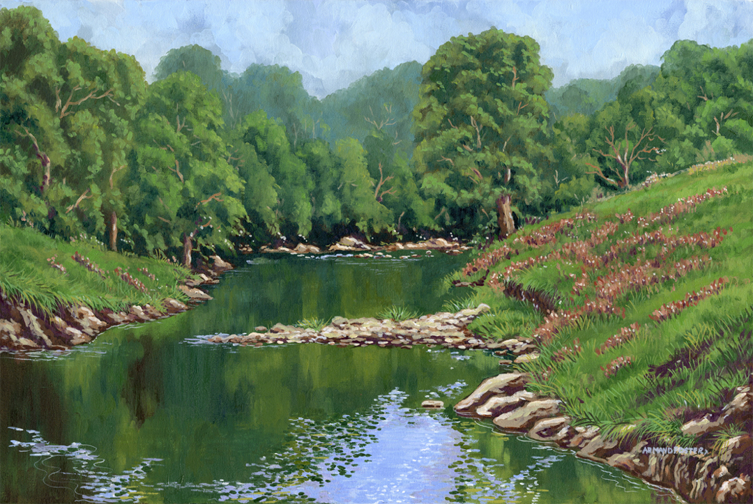 Restful River Oil Painting Restful River Oil Painting