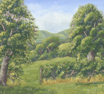 Summer Meadow Oil Painting