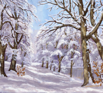 Winter Wood Oil Painting