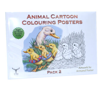 Animal Cartoon Colouring Posters Pack 2 - Front