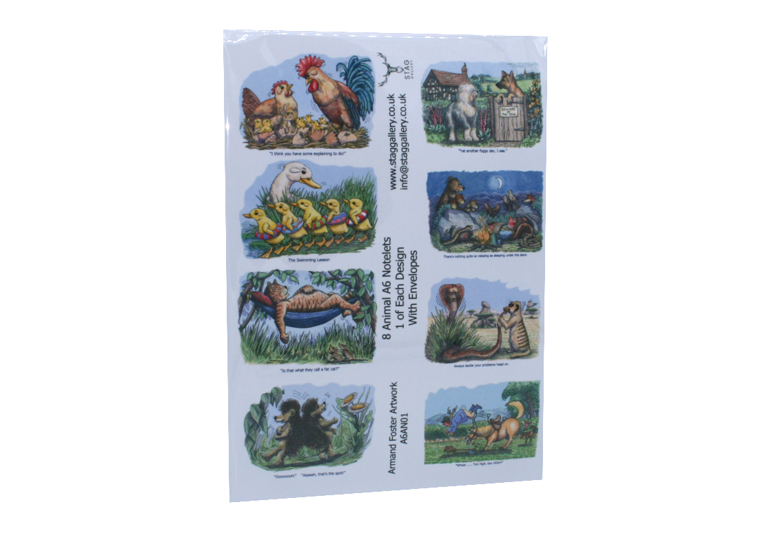 Animals A6 Notelet Pack - Front Animals A6 Notelet Pack - Front