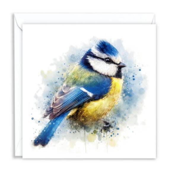 Blue Tit Splash Effect Water Colour - Main