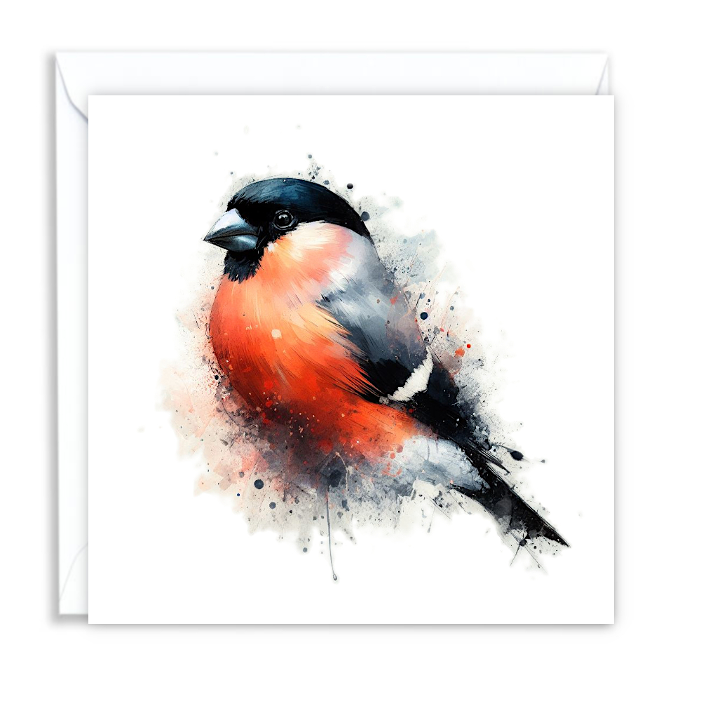 Bullfinch Splash Effect Water Colour - Main Bullfinch Splash Effect Water Colour - Main