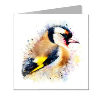 Goldfinch Splash Effect Water Colour - Folded