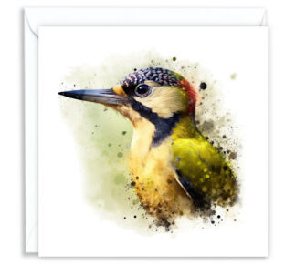 Green Woodpecker Splash Effect Water Colour - Main