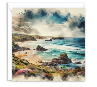 Cornish Beach Splash Effect Watercolour - Main