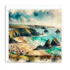 Cornish Beach in Summer Splash Effect Watercolour - Main