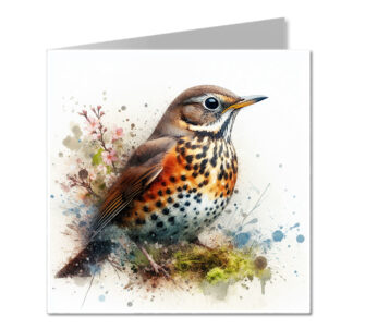 Thrush Splash Effect Water Colour - Folded