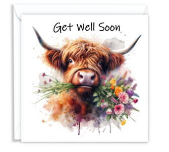 Highland Cow 01 - Get Well Soon