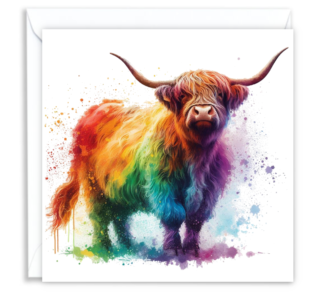 Highland Cow Rainbow Full Body 02