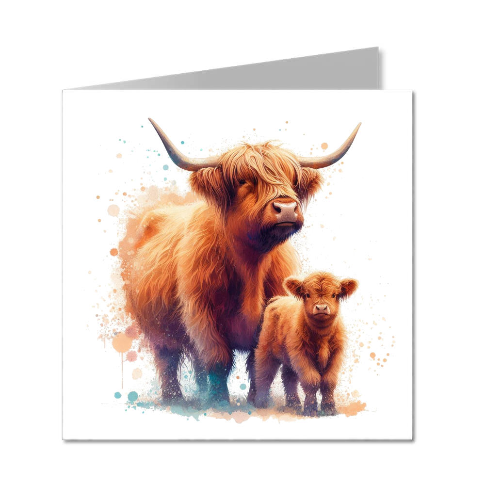 Highland Cow With Calf 03 - Folded