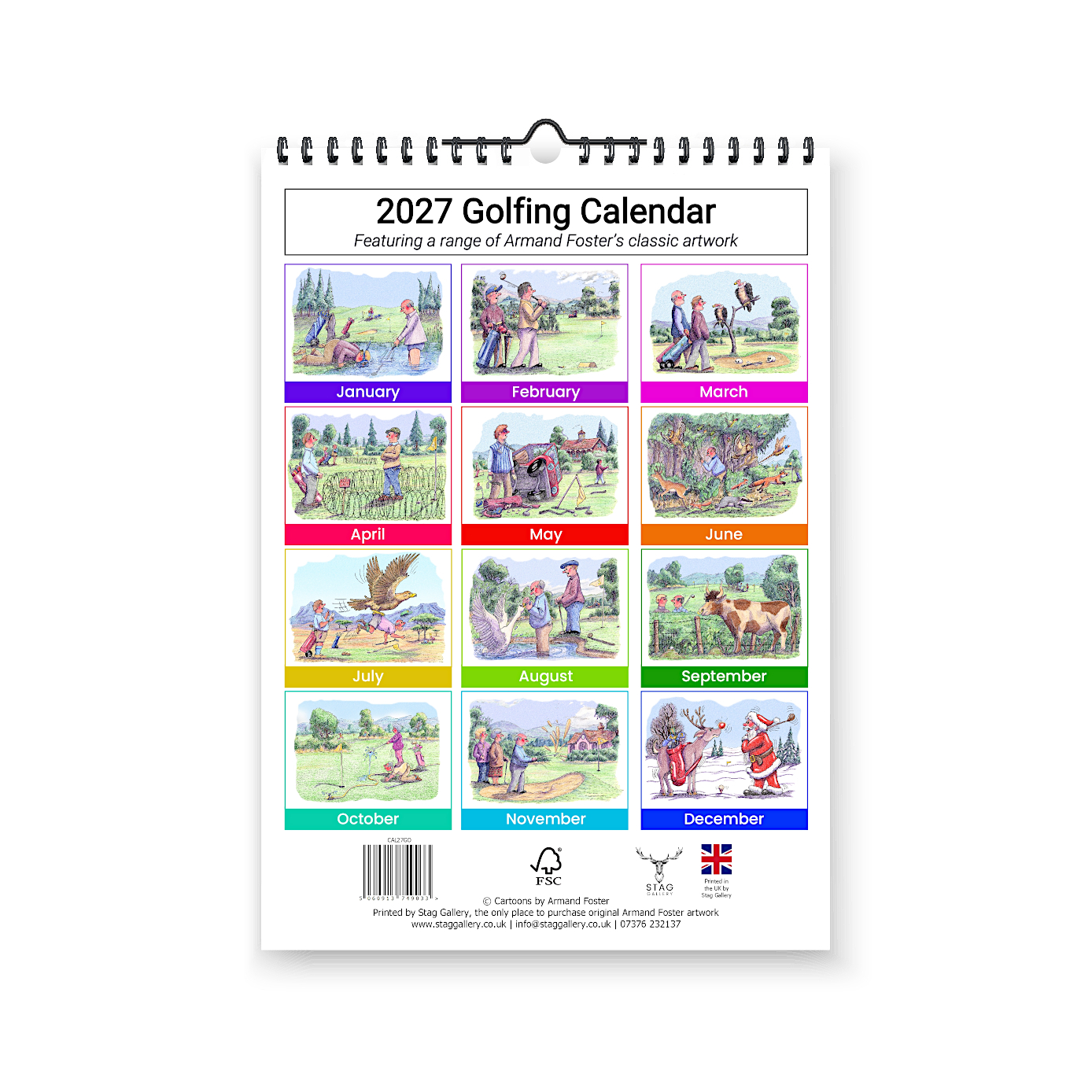2027 Golfing Calendar - Rear