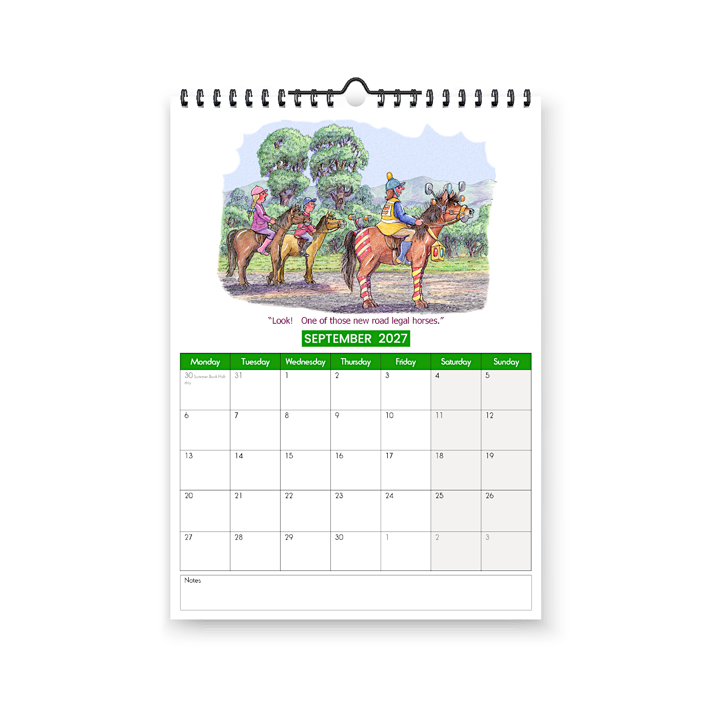 2027 Horses & Ponies Calendar - Inside