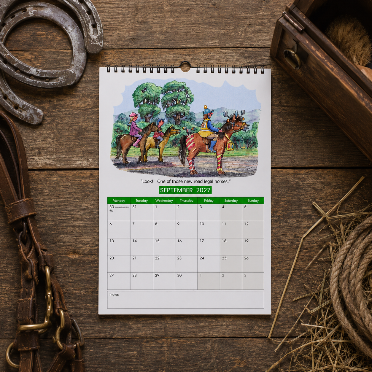 2027 Horses & Ponies Calendar - Table