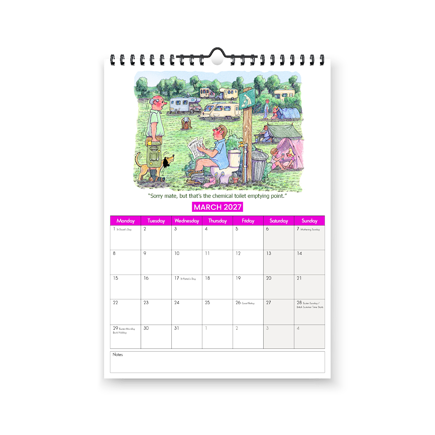 2027 Motorhome Calendar - Inside