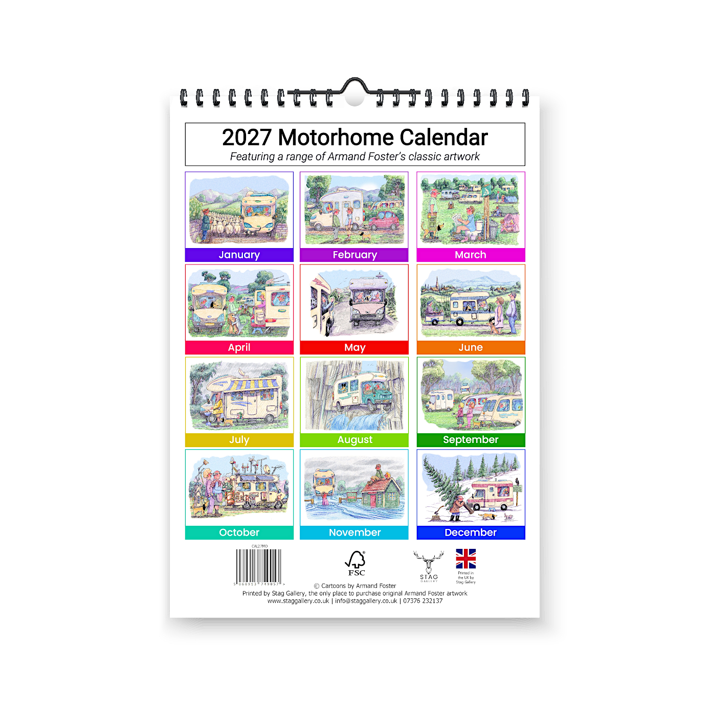2027 Motorhome Calendar - Rear