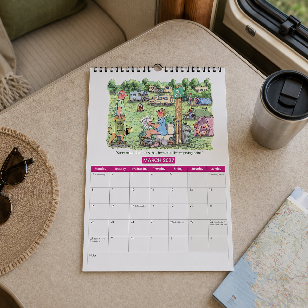 2027 Motorhome Calendar - Table