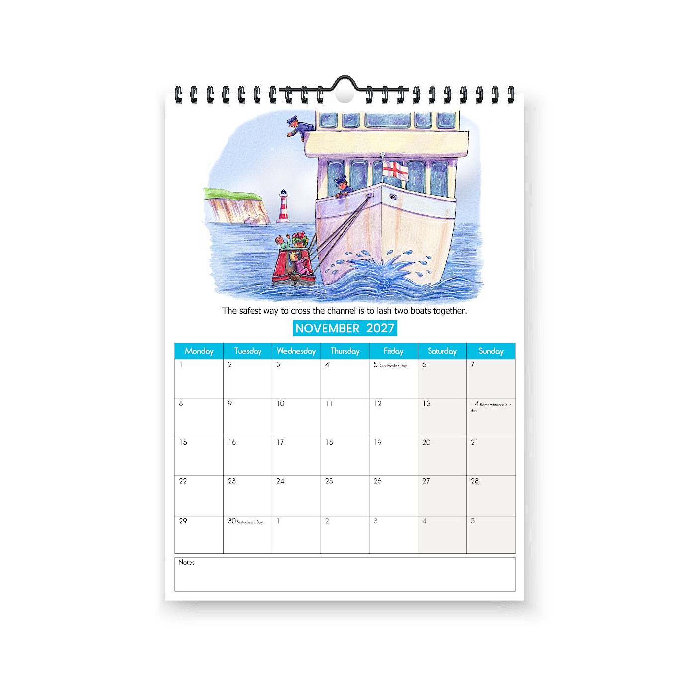 2027 Narrowboats Calendar - Inside